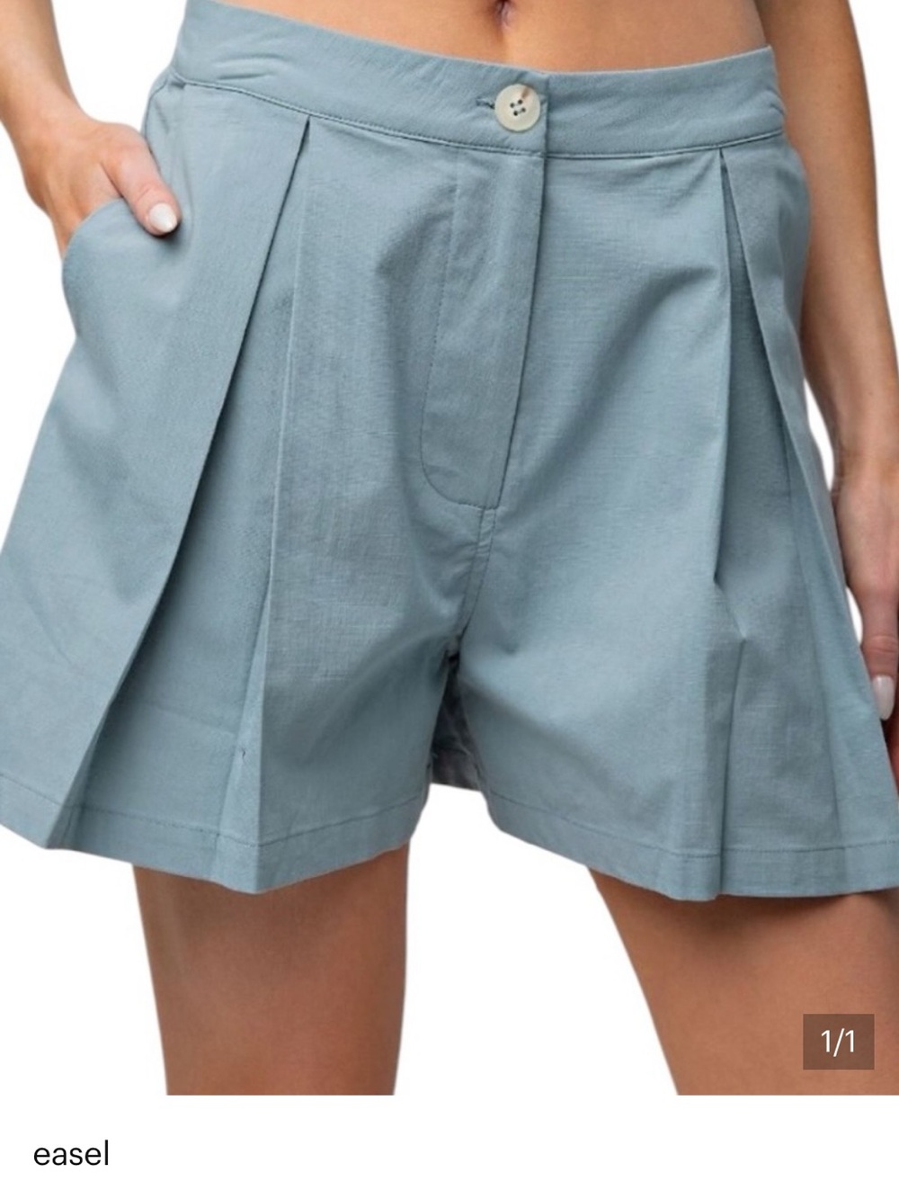 EASEL NWT HIGH-WAIST SHORTS BLUE GREY